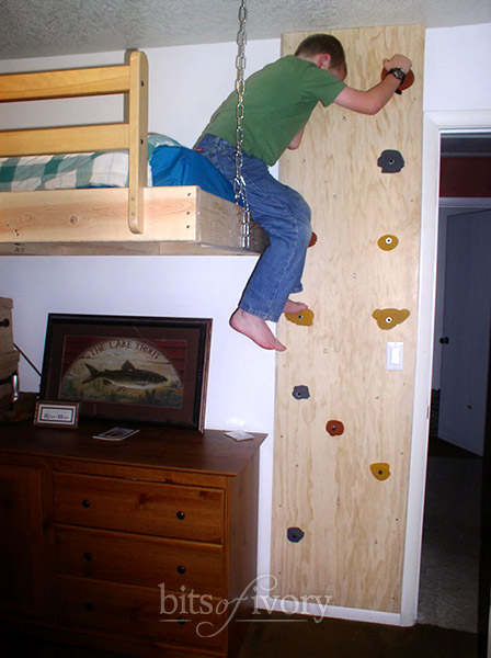 Rock Wall for Hanging Loft Beds