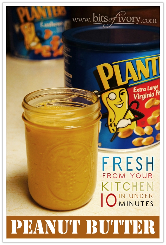 Fresh Peanut Butter in Under 10 Minutes | www.bitsofivory.com