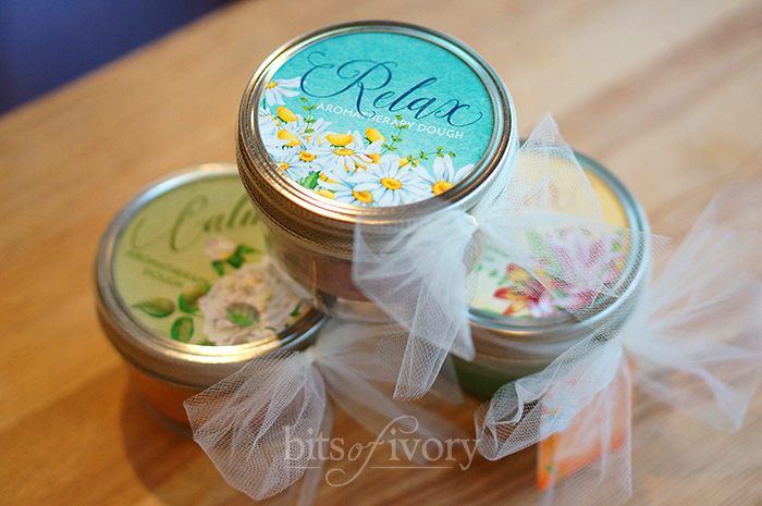 Aromatherapy dough jars with printable lids