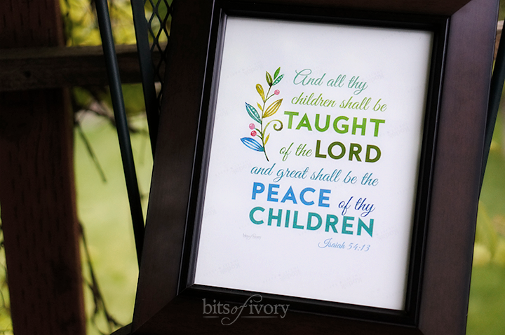 And all thy children shall be taught of the Lord and great shall be the peace of thy children.